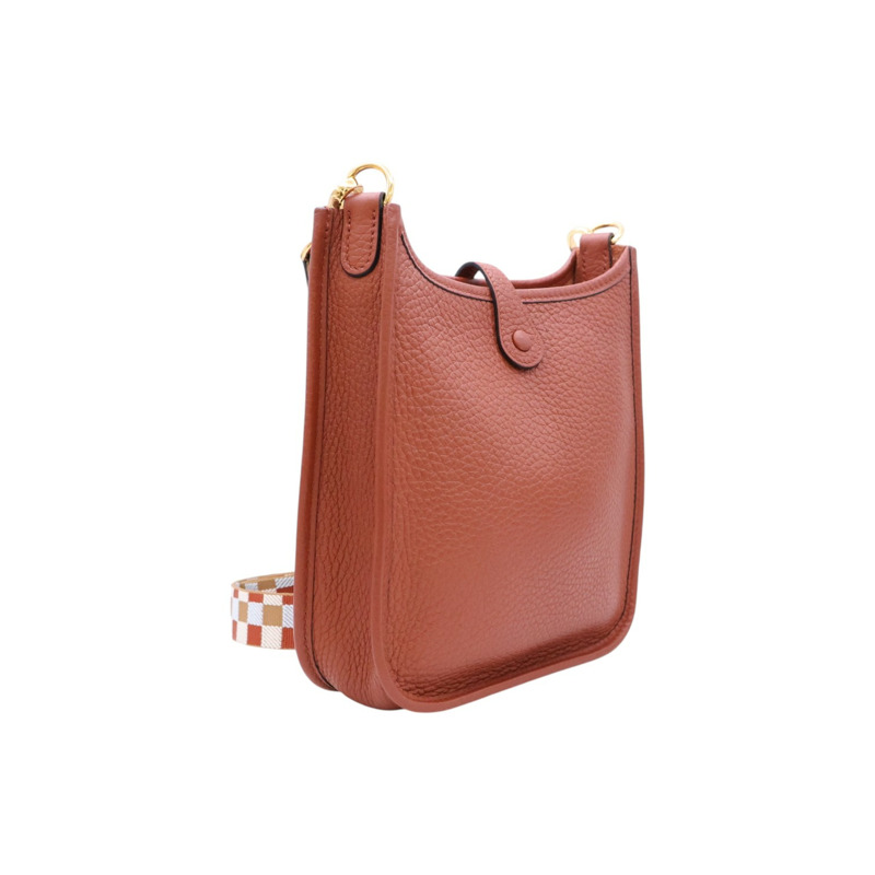 古銅色 Clemence牛皮 Mini Evelyne 肩背包 U刻【HERMES 愛馬仕】 H083433CC-1