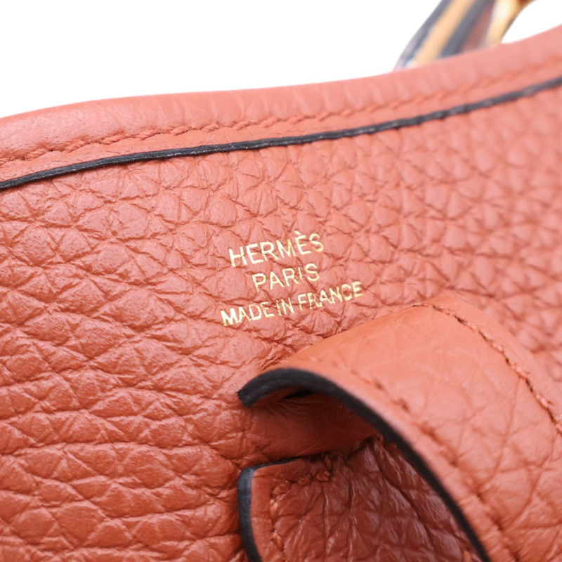 古銅色 Clemence牛皮 Mini Evelyne 肩背包 U刻【HERMES 愛馬仕】 H083433CC-3