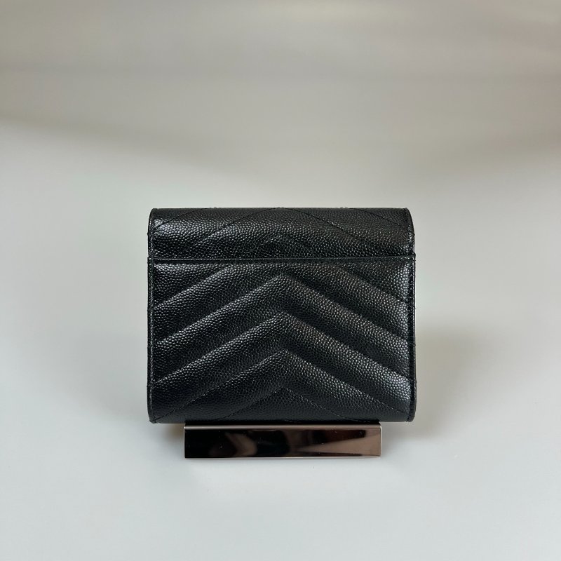 YSL 403943 黑魚子醬三折短夾-1