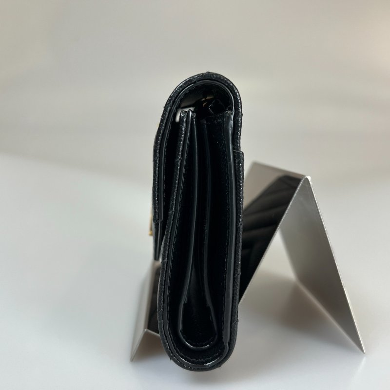 YSL 403943 黑魚子醬三折短夾-2