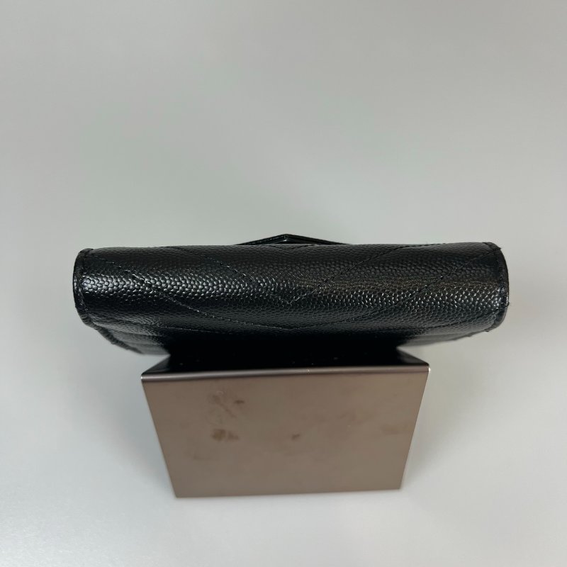 YSL 403943 黑魚子醬三折短夾-4