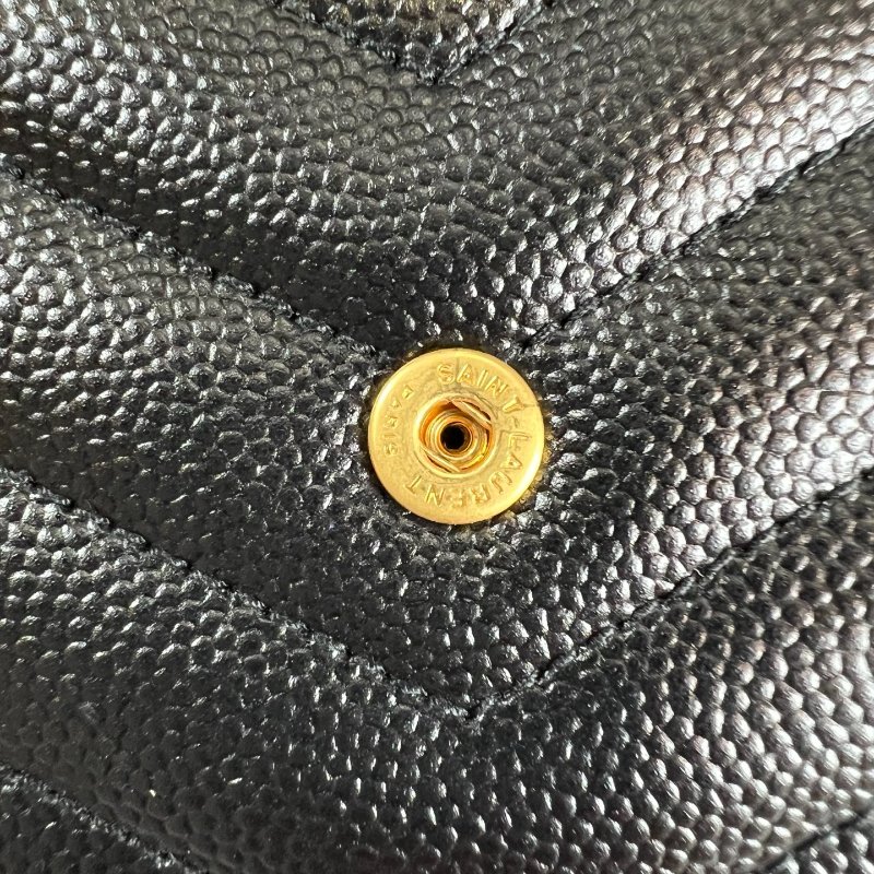 YSL 403943 黑魚子醬三折短夾-12
