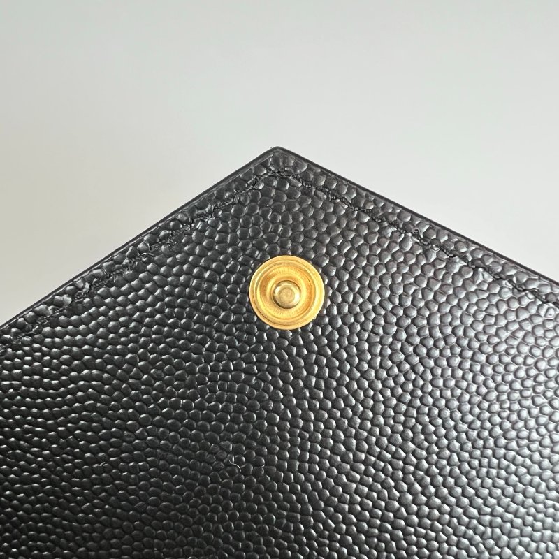 YSL 403943 黑魚子醬三折短夾-13