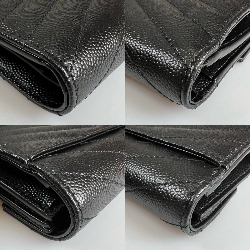 YSL 403943 黑魚子醬三折短夾-14