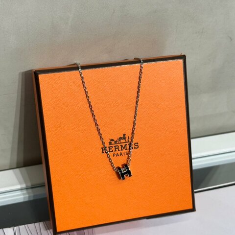 HERMES Mini Pop H項鍊 - 黑銀