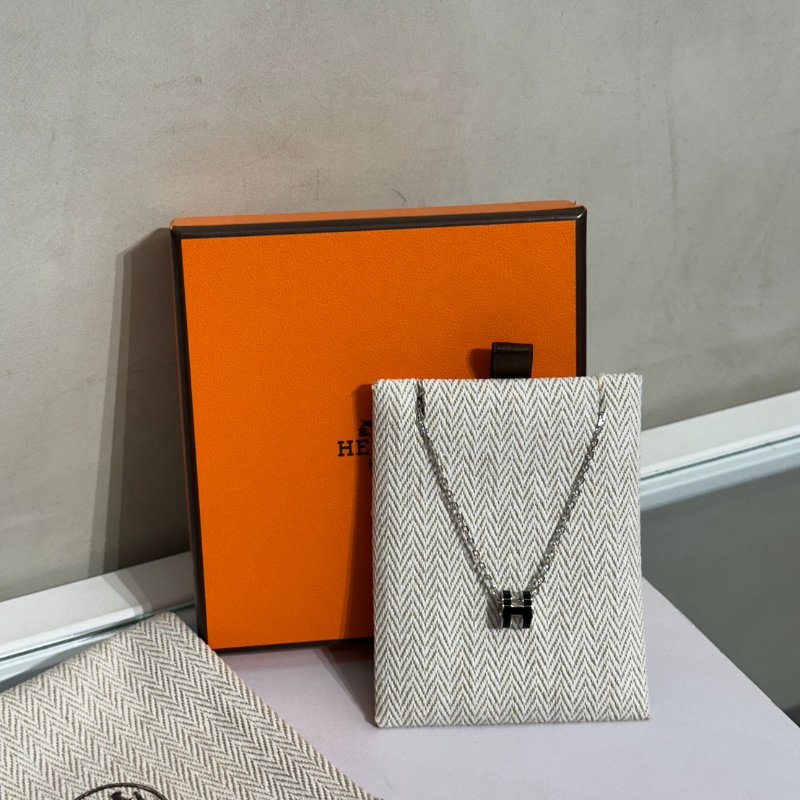 HERMES Mini Pop H項鍊 - 黑銀-5