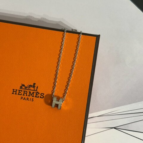 HERMES Mini Pop H項鍊 - 奶茶銀