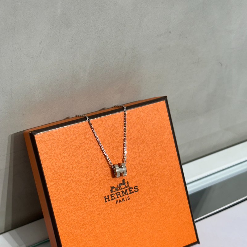 HERMES Mini Pop H項鍊 - 奶茶銀-5