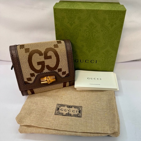 Gucci Diana 竹節釦經典老花三折短夾
