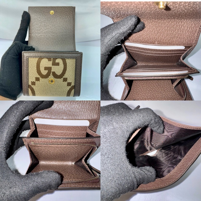 Gucci Diana 竹節釦經典老花三折短夾-5