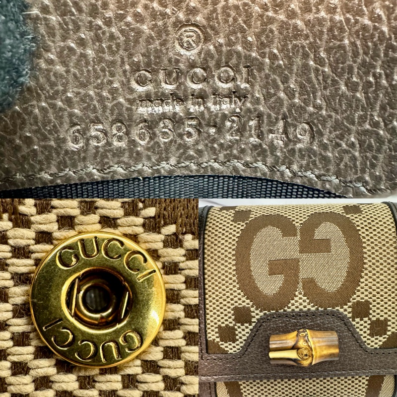 Gucci Diana 竹節釦經典老花三折短夾-6