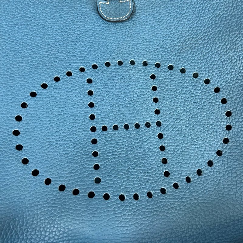 HERMES □Q刻 牛仔藍 TC皮 EVELYNE 29肩背包-7