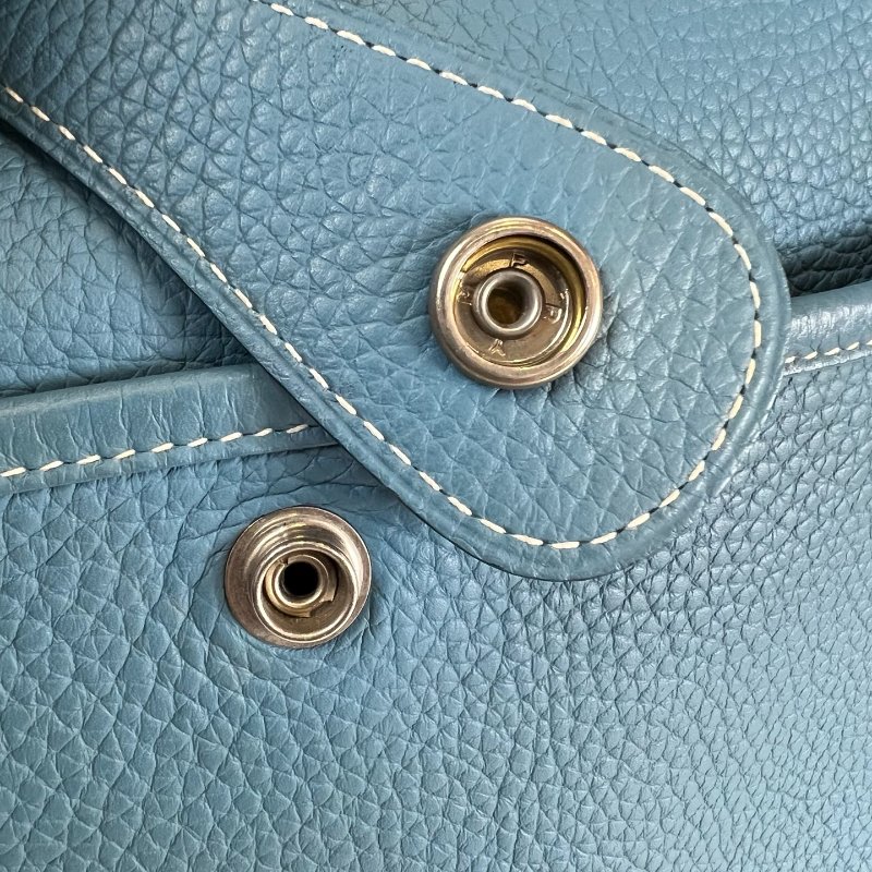 HERMES □Q刻 牛仔藍 TC皮 EVELYNE 29肩背包-8