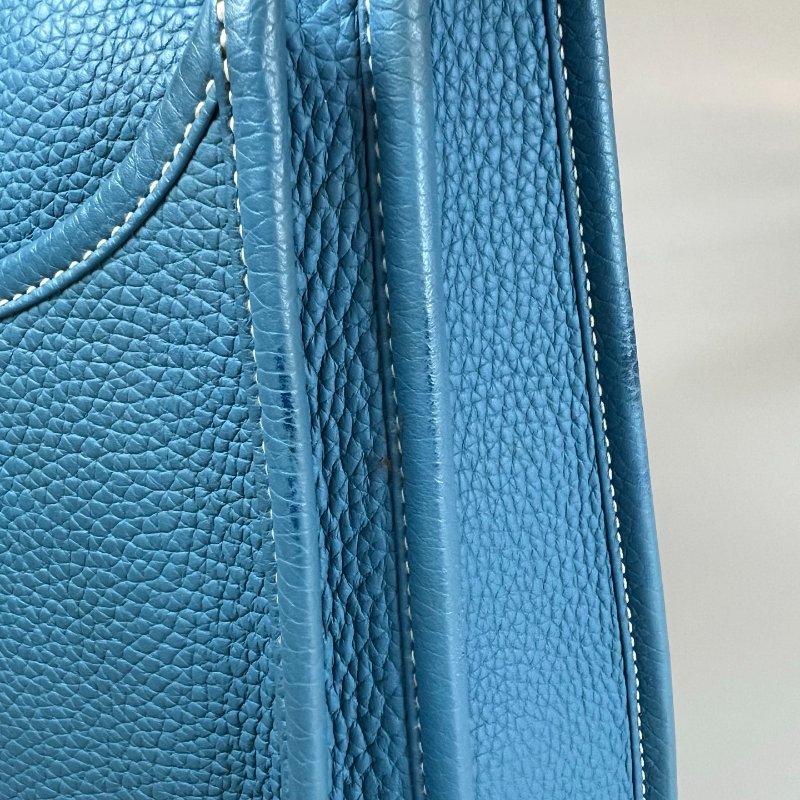 HERMES □Q刻 牛仔藍 TC皮 EVELYNE 29肩背包-9