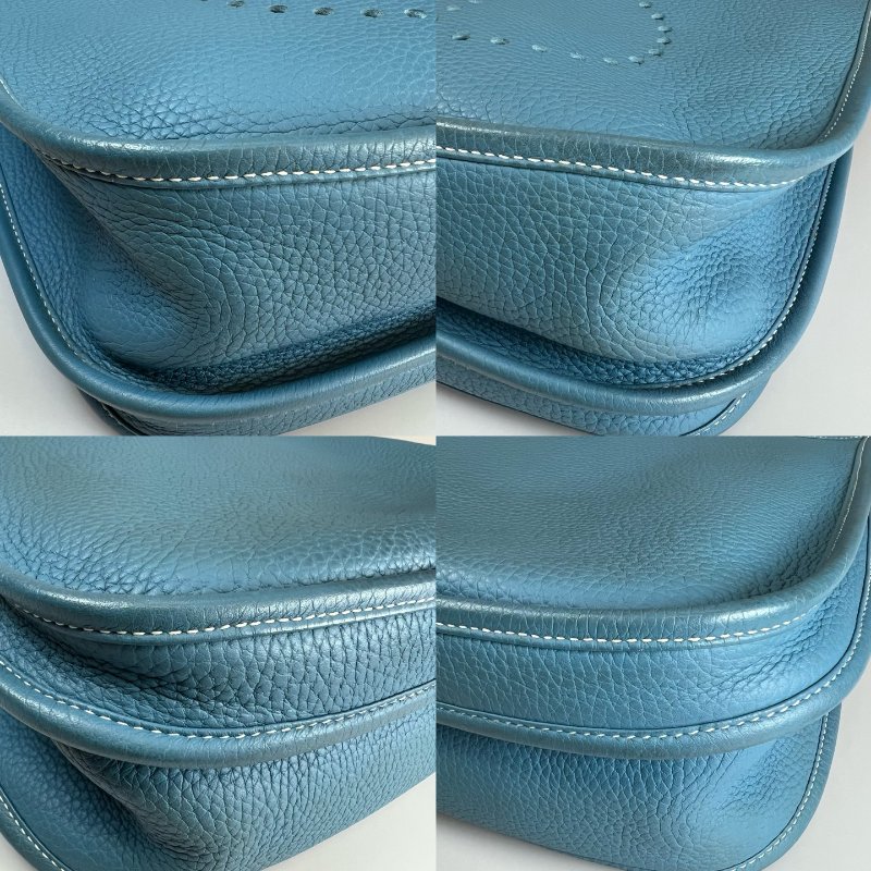 HERMES □Q刻 牛仔藍 TC皮 EVELYNE 29肩背包-12