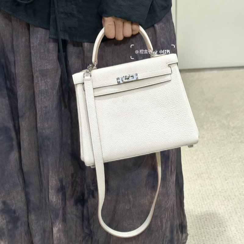 HERMES Kelly 25 - 奶昔白銀 K-1