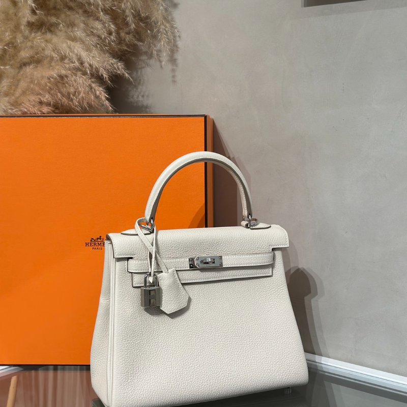 HERMES Kelly 25 - 奶昔白銀 K-2
