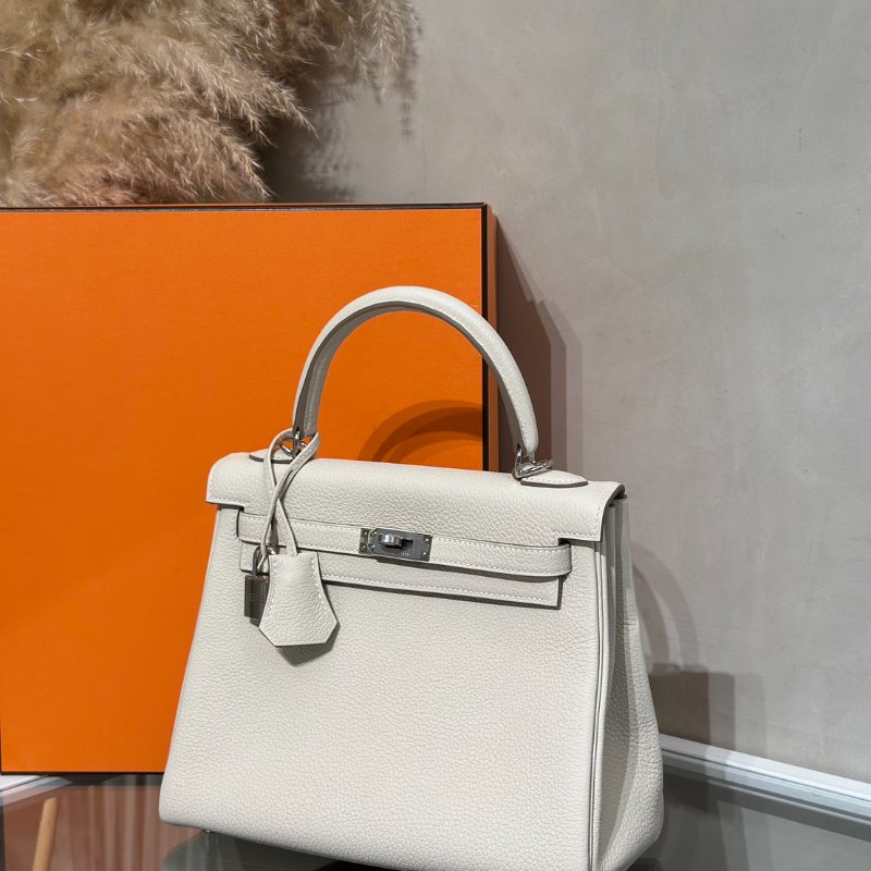 HERMES Kelly 25 - 奶昔白銀 K-3