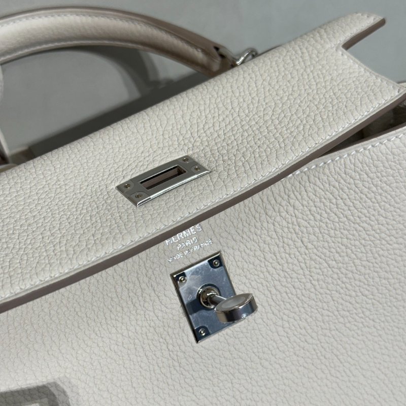 HERMES Kelly 25 - 奶昔白銀 K-8