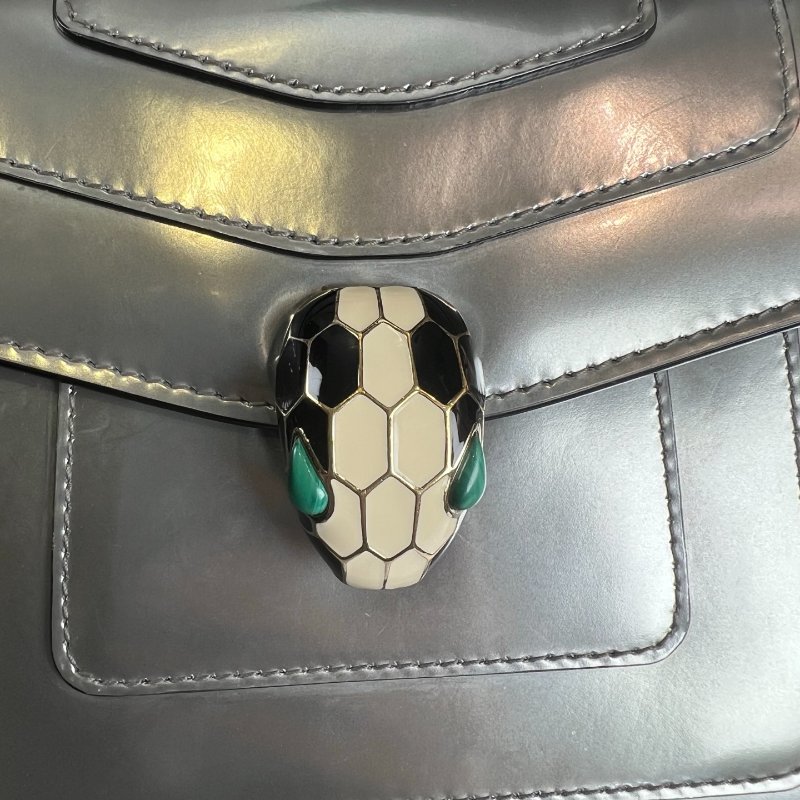 BVLGARI 銀色蛇頭包-7