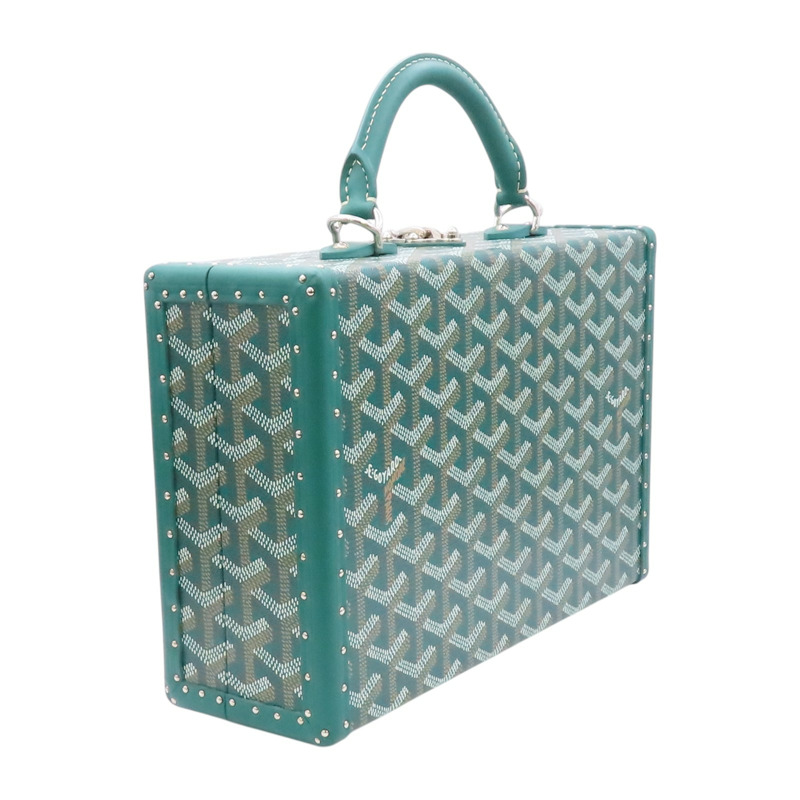 綠色 Goyardine帆布 牛皮 Grand Hotel Trunk 旅行箱包 兩用包【GOYARD 高雅德 】 GHOTELPMLTY09CL09P-1
