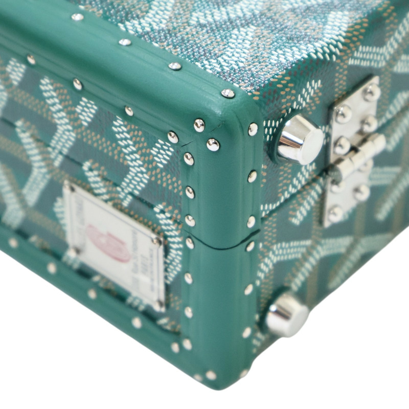 綠色 Goyardine帆布 牛皮 Grand Hotel Trunk 旅行箱包 兩用包【GOYARD 高雅德 】 GHOTELPMLTY09CL09P-2