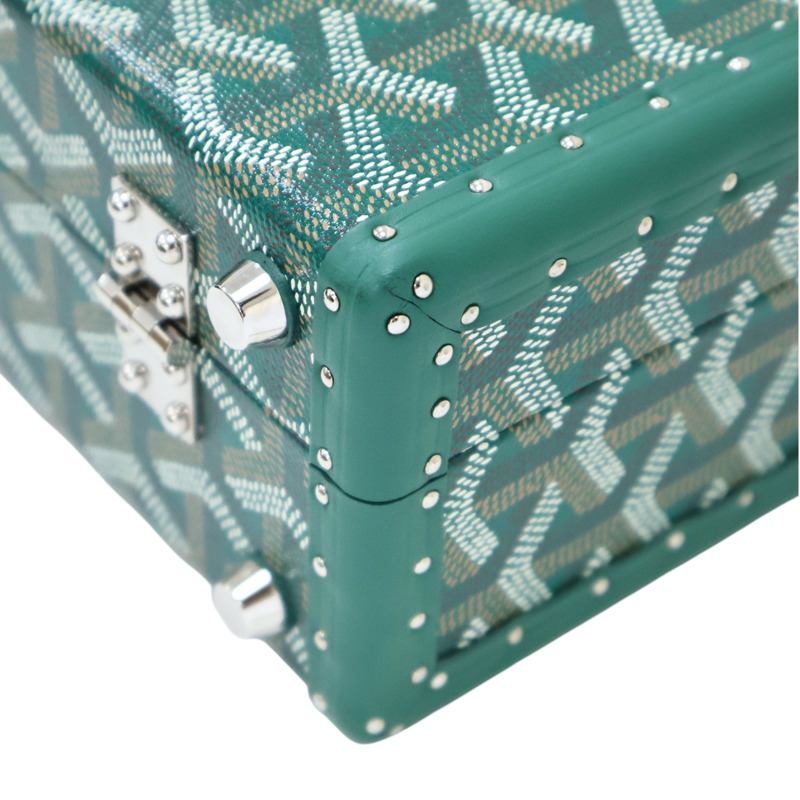 綠色 Goyardine帆布 牛皮 Grand Hotel Trunk 旅行箱包 兩用包【GOYARD 高雅德 】 GHOTELPMLTY09CL09P-3