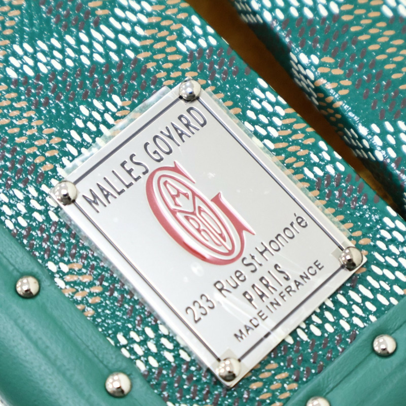 綠色 Goyardine帆布 牛皮 Grand Hotel Trunk 旅行箱包 兩用包【GOYARD 高雅德 】 GHOTELPMLTY09CL09P-7