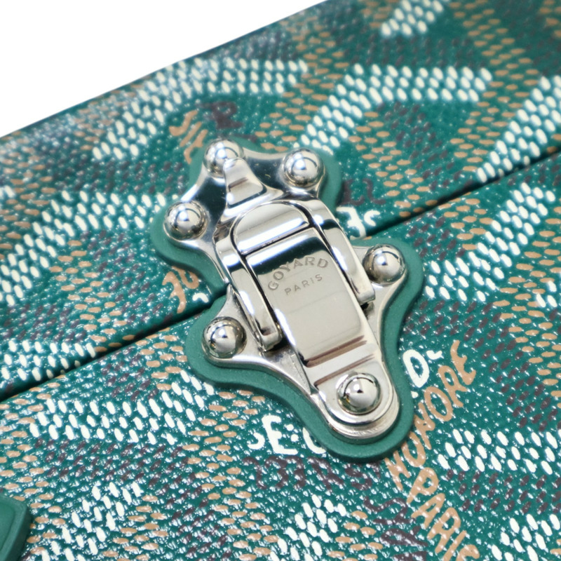 綠色 Goyardine帆布 牛皮 Grand Hotel Trunk 旅行箱包 兩用包【GOYARD 高雅德 】 GHOTELPMLTY09CL09P-10