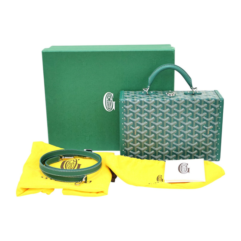 綠色 Goyardine帆布 牛皮 Grand Hotel Trunk 旅行箱包 兩用包【GOYARD 高雅德 】 GHOTELPMLTY09CL09P-12
