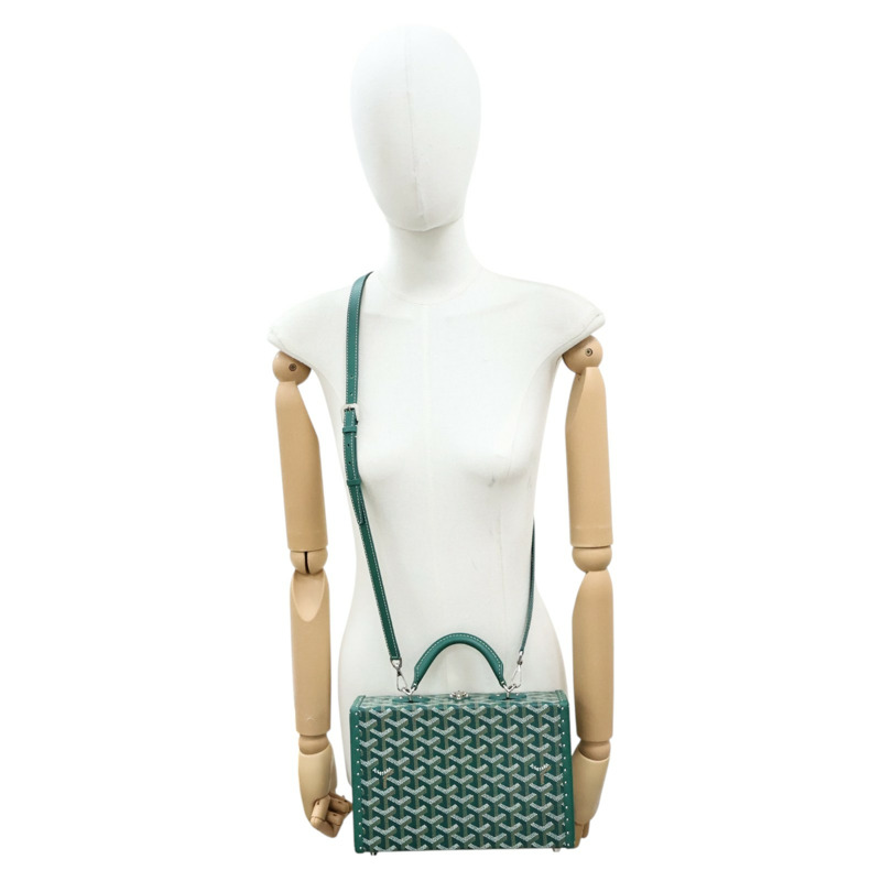 綠色 Goyardine帆布 牛皮 Grand Hotel Trunk 旅行箱包 兩用包【GOYARD 高雅德 】 GHOTELPMLTY09CL09P-14