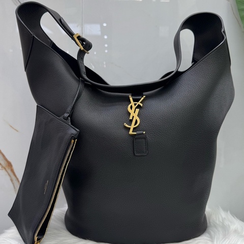 聖羅蘭 Saint laurent hobo粒面牛皮水桶包 單肩腋下包 手提包 軟fufu的粒面牛皮