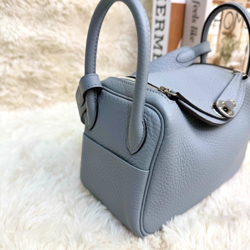 Hermès Mini Lindy II 迷你雙色手提包 P0木偶灰-1