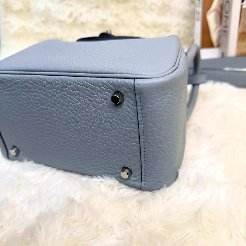 Hermès Mini Lindy II 迷你雙色手提包 P0木偶灰-3