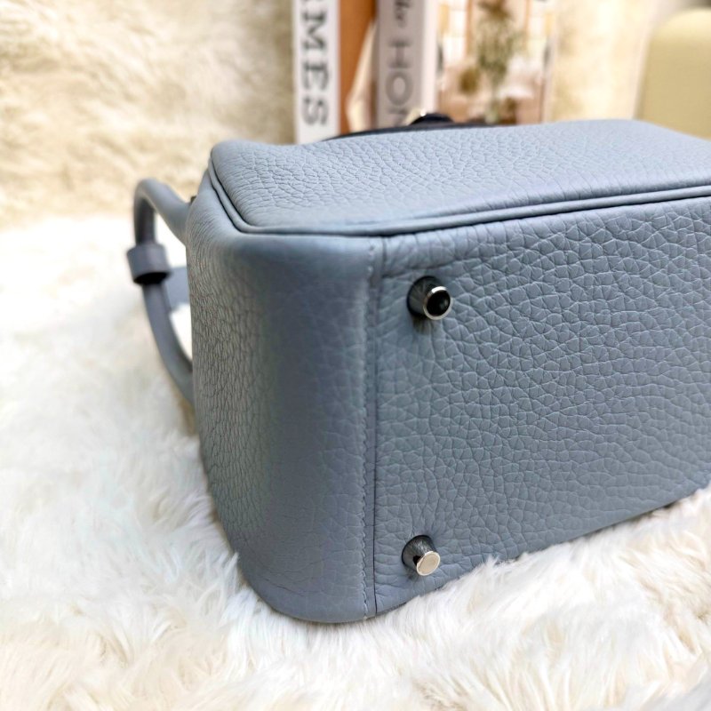 Hermès Mini Lindy II 迷你雙色手提包 P0木偶灰-4