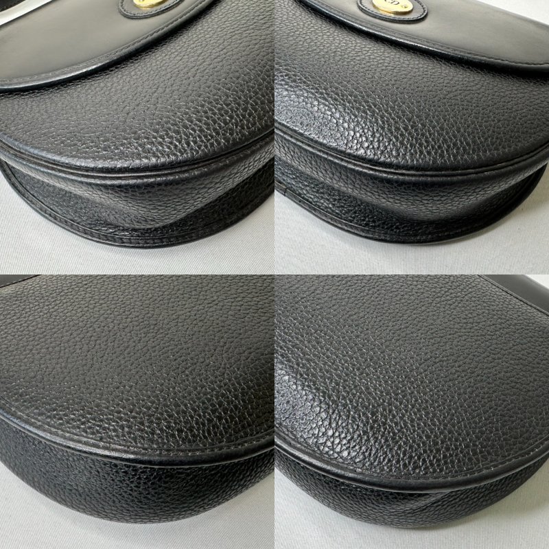 DIOR 黑色粒面皮革斜背包-8