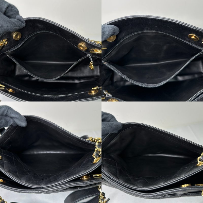 CHANEL Vintage黑羊菱格金球托特包-7