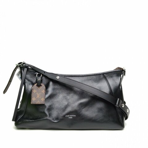 LOUIS VUITTON CARRYALLEastWest黑色羊皮銀扣晶片肩背包