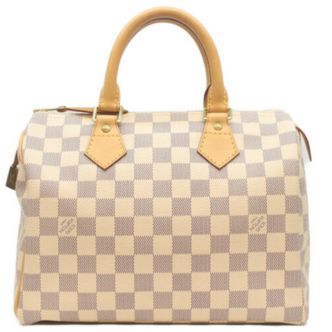 路易威登 N41534 Damier Azur Speedy Bandoulière 25 手提包，米色，金色五金，女士款