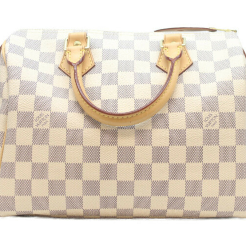 路易威登 N41534 Damier Azur Speedy Bandoulière 25 手提包，米色，金色五金，女士款-2