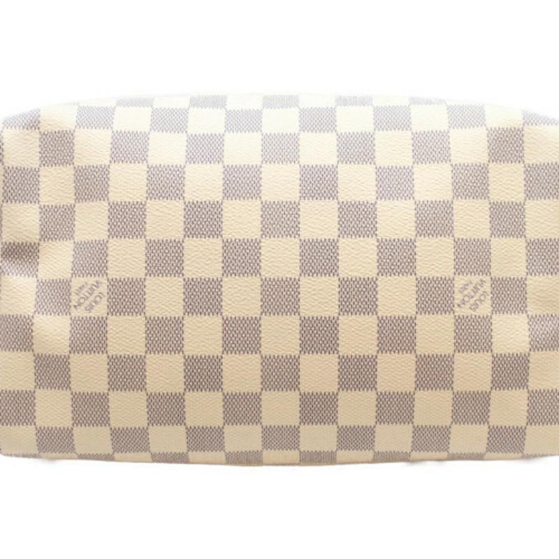 路易威登 N41534 Damier Azur Speedy Bandoulière 25 手提包，米色，金色五金，女士款-4