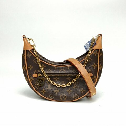 LOUIS VUITTON Loop豌豆包老花PVC金扣晶片肩背包