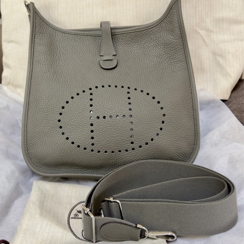 HERMES 愛馬仕 Evelyn’s Bag 29 W刻 積雨雲灰 防塵袋/原廠背帶