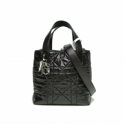 DIOR Toujours豎版小號黑色牛皮銀扣2025肩背包