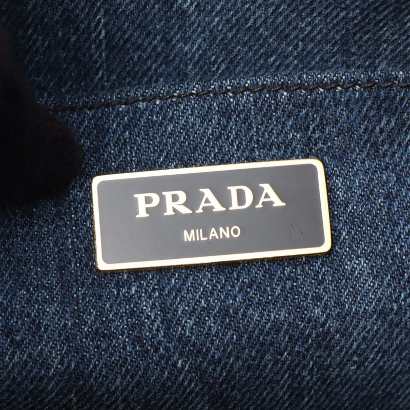 PRADA Canapa 2WAY 單肩托特包，牛仔藍，二手女款-3
