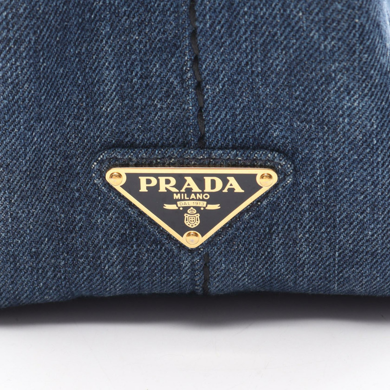 PRADA Canapa 2WAY 單肩托特包，牛仔藍，二手女款-4