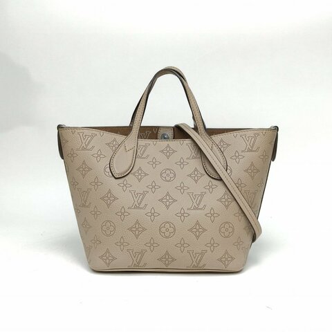 LOUIS VUITTON Blossom字母Logo掛飾月光女神小號灰色牛皮晶片肩背包