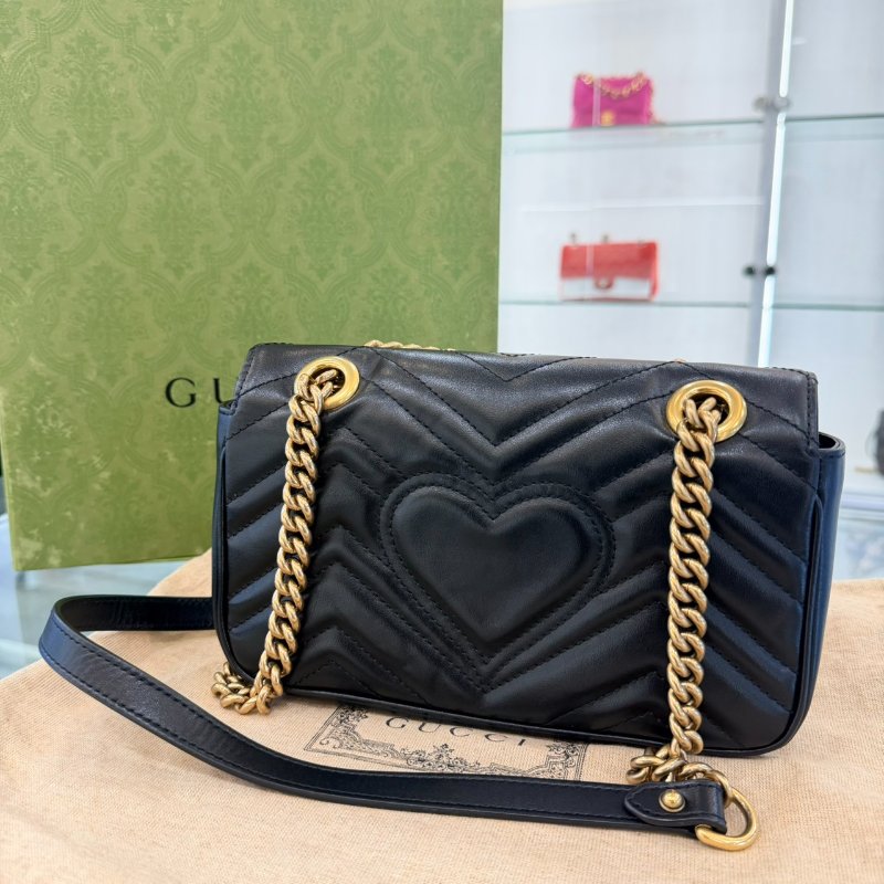 *SHIHNA名牌精品* Gucci GG Marmont 牛皮肩斜背包22cm-1