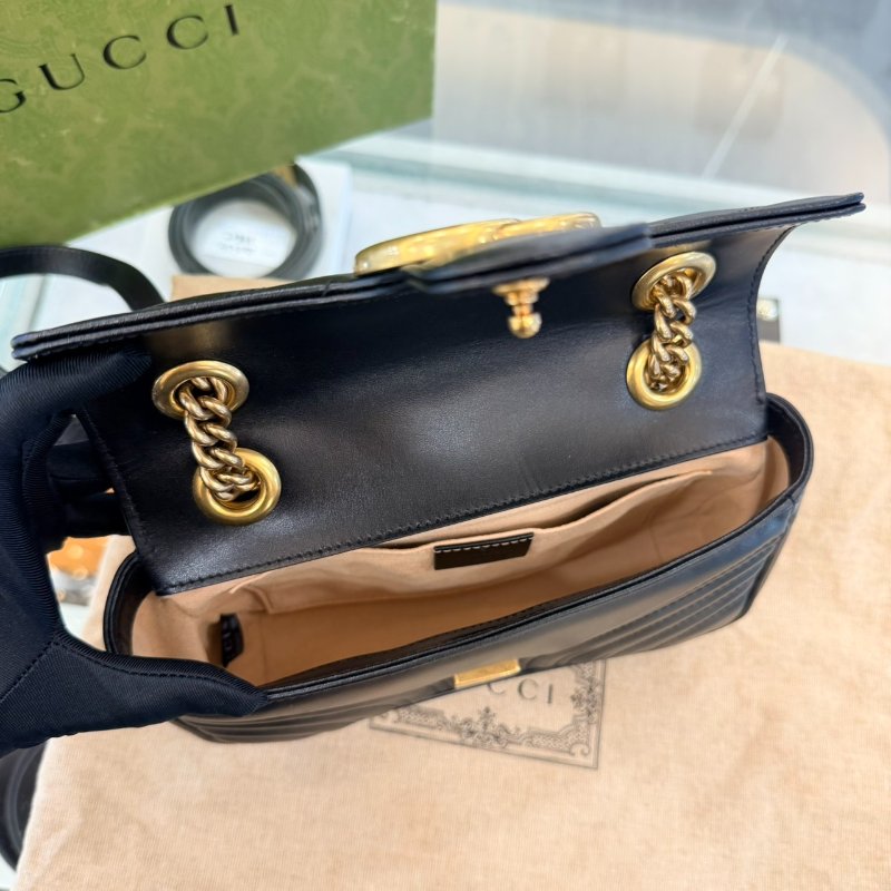 *SHIHNA名牌精品* Gucci GG Marmont 牛皮肩斜背包22cm-6