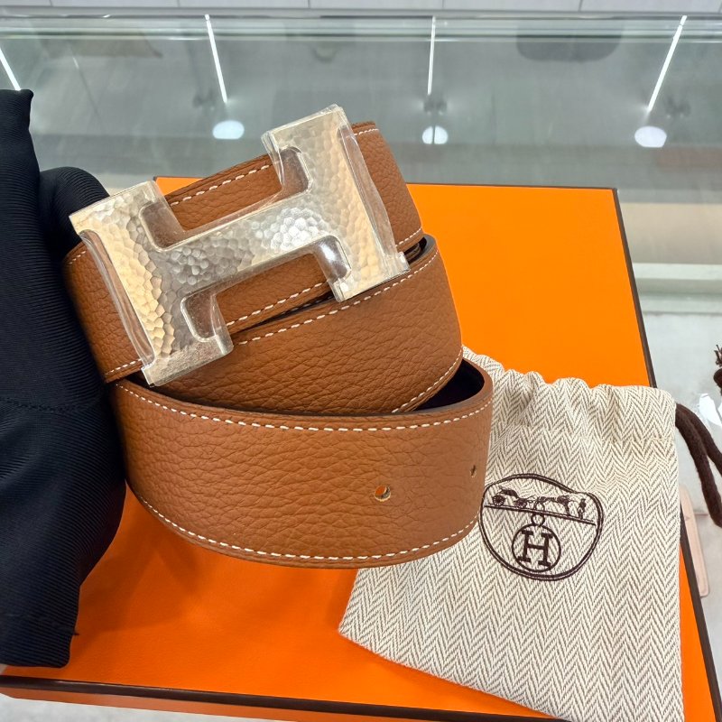 *SHIHNA名牌精品* HERMÉS H銀扣 3.2cm 雙面皮帶 (黑色 Noir x 金棕 Gold ) 90cm-1